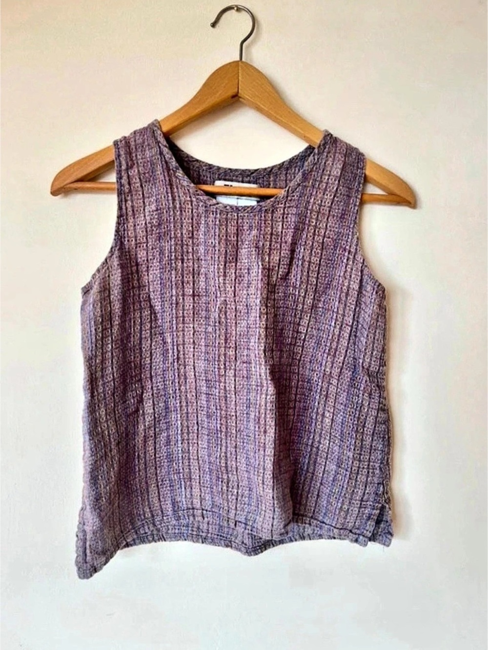 FLAX Linen Striped Tank Top in Purple
